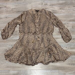 Aakaa Tan and Black Animal Print Dress